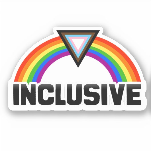Inclusieve Pride Regenboog Sticker (Voorkant)
