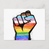 Inclusieve Progress Pride Vuist Briefkaart (Voorkant)