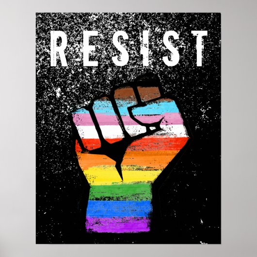 Inclusieve Progress Pride Vuist Poster (Voorkant)