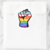 Inclusieve Progress Pride Vuist Ronde Sticker (Tas)