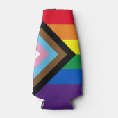 Inclusieve regenboog LGBTQ gay pride vlag Flesjeskoeler (Voorkant)