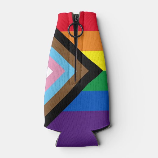 Inclusieve regenboog LGBTQ gay pride vlag Flesjeskoeler (Achterkant)