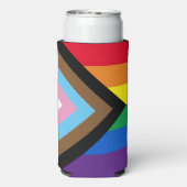 Inclusieve regenboog LGBTQ gay pride vlag Seltzer Blikjeskoeler (Seltzer Achterkant)