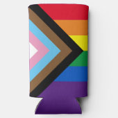 Inclusieve regenboog LGBTQ gay pride vlag Seltzer Blikjeskoeler (Achterkant)