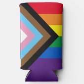 Inclusieve regenboog LGBTQ gay pride vlag Seltzer Blikjeskoeler (Voorkant)