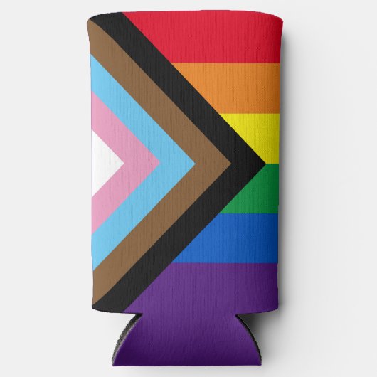 Inclusieve regenboog LGBTQ gay pride vlag Seltzer Blikjeskoeler (Voorkant)