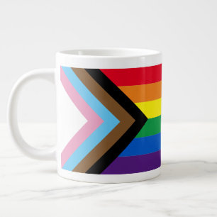 Inclusieve vlag voor homodiversiteit van regenboog grote koffiekop