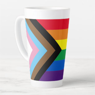 Inclusieve vlag voor homodiversiteit van regenboog latte mok