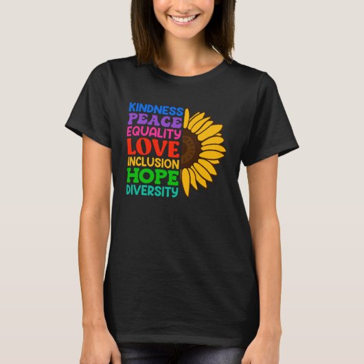 Inclusion Acceptance Kindness Solidarity Awareness T-shirt (Voorkant)