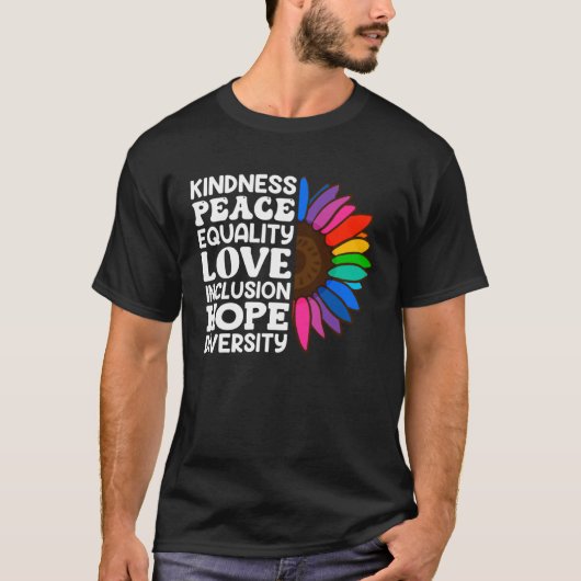 Inclusion Acceptance Kindness Solidarity Awareness T-shirt (Voorkant)