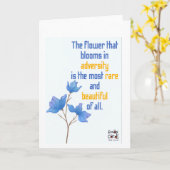 Inclusion for Down Syndrome - Blue Flowers Kaart (Gele Bloem)