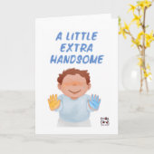 Inclusion for Down Syndrome - Cute Boy Kaart (Gele Bloem)