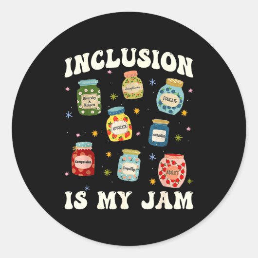 Inclusion Is My Jam Sped Teacher Special Education Ronde Sticker (Voorkant)