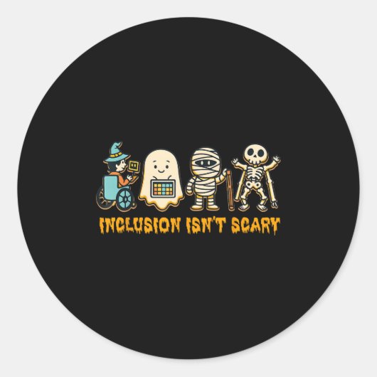 Inclusion Isn't Y Halloween Sped Teacher Women Men Ronde Sticker (Voorkant)