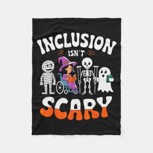 Inclusion Isn't Y Sped Halloween Special Education Fleece Deken (Voorkant)