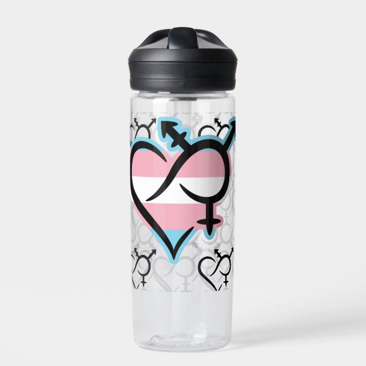 Inclusiviteit & liefde symbool TG Flag Waterfles (Voorkant)