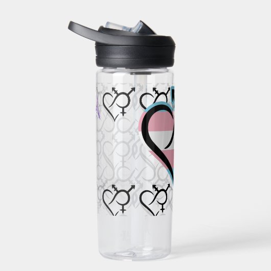 Inclusiviteit & liefde symbool TG Flag Waterfles (Rechts)