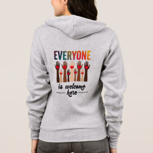 Inclusiviteit voor iedereen: iedereen is welkom hoodie