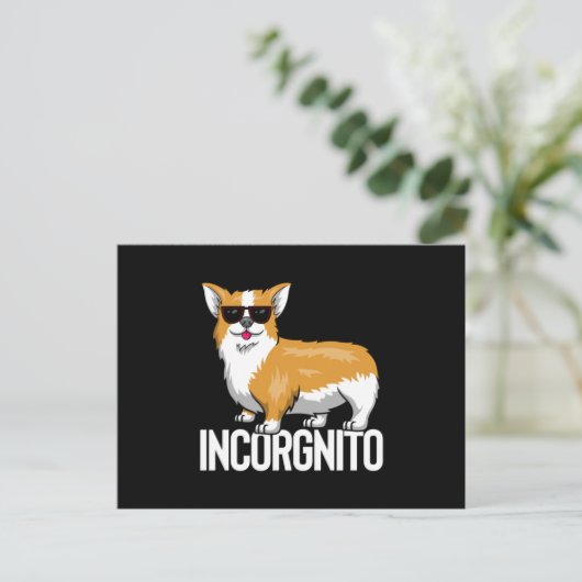 Incognito Corgi Briefkaart (Staand voorkant)