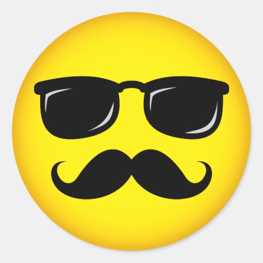 Incognito gele snor sticker (Voorkant)