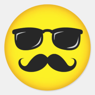 Incognito gele snuistersticker ronde sticker