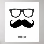incognito - grappige snor en zonnebril poster (Voorkant)