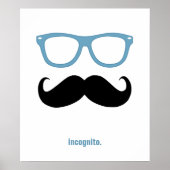incognito - grappige snor en zonnebril poster (Voorkant)