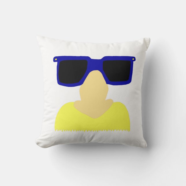 Incognito Mustache & Glasses Blonde Pillow Kussen (Voorkant)