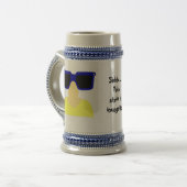 Incognito Mustache & Glasses Blonde Stein Bierpul (Voorkant links)