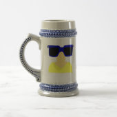 Incognito Mustache & Glasses Blonde Stein Bierpul (Links)