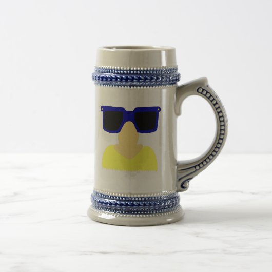 Incognito Mustache & Glasses Blonde Stein Bierpul (Rechts)