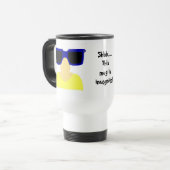Incognito Mustache & Glasses Blonde Travel Mug Reisbeker (Voorkant links)