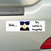 Incognito Mustache & Glasses Bumpersticker (Op auto)