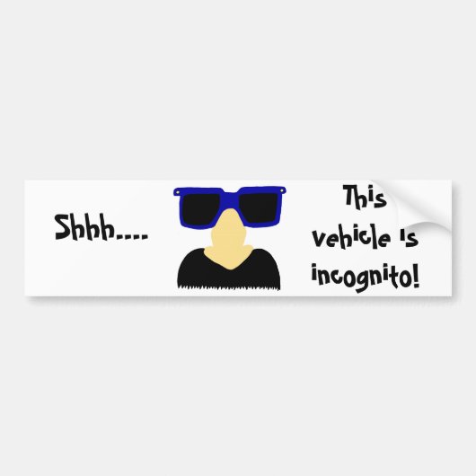 Incognito Mustache & Glasses Bumpersticker (Voorkant)