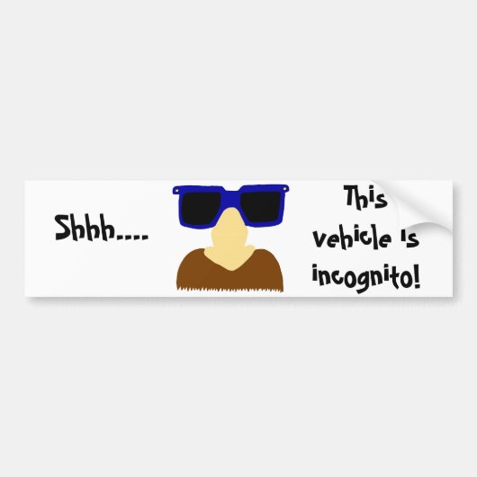 Incognito Mustache & Glasses Bumpersticker (Voorkant)
