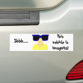 Incognito Mustache & Glasses Bumpersticker (Op auto)