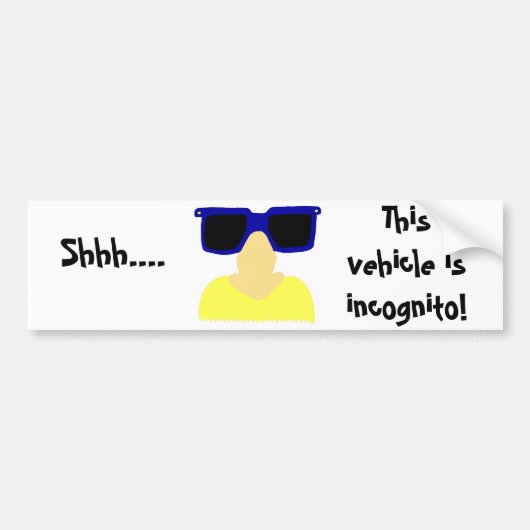 Incognito Mustache & Glasses Bumpersticker (Voorkant)