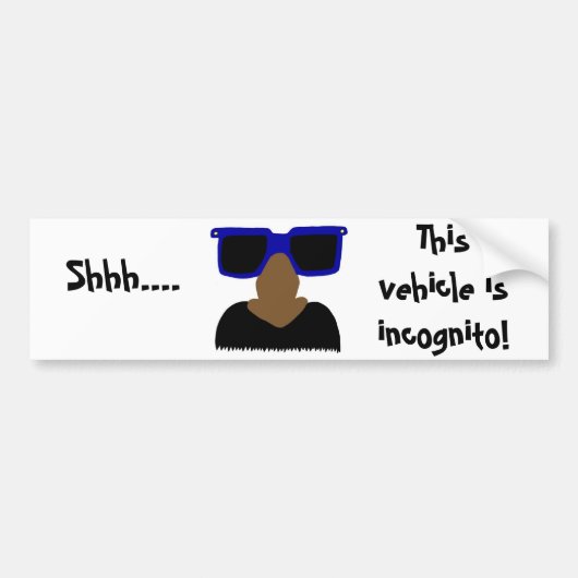 Incognito Mustache & Glasses Bumpersticker (Voorkant)