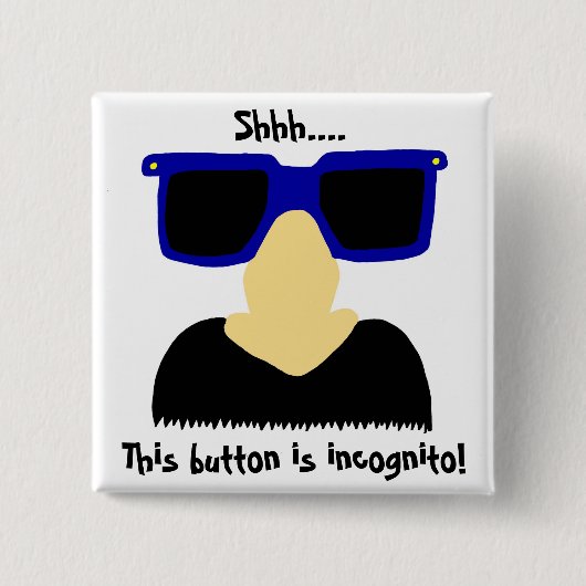 Incognito Mustache & Glasses Button (Voorkant)