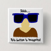 Incognito Mustache & Glasses Button (Voorkant)