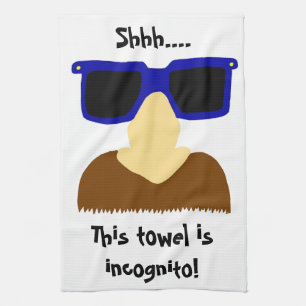 Incognito Mustache & Glasses Kitchen Towel Theedoek