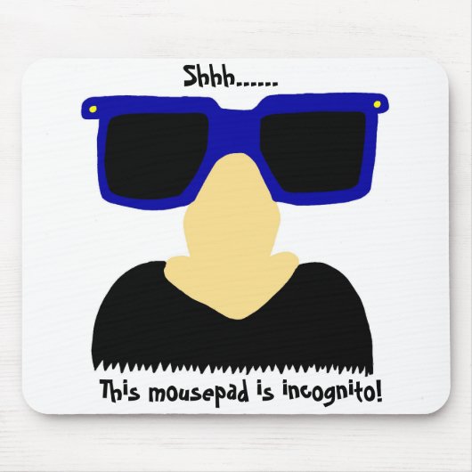 Incognito Mustache & Glasses Mousepad Muismat (Voorkant)