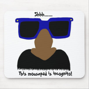Incognito Mustache & Glasses Mousepad Muismat