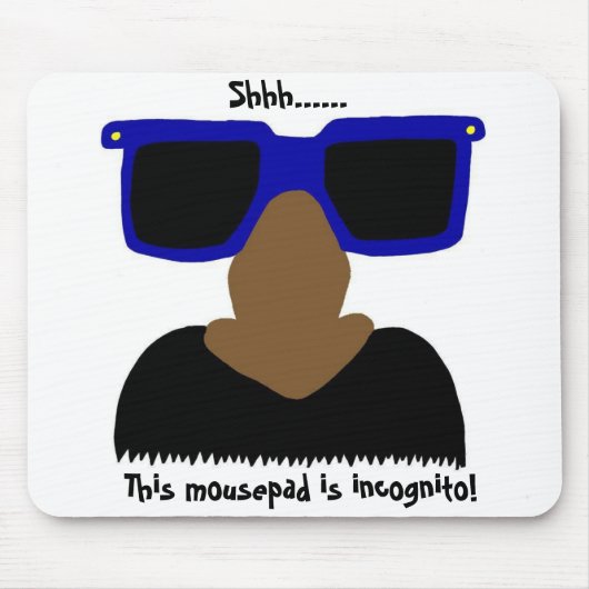 Incognito Mustache & Glasses Mousepad Muismat (Voorkant)
