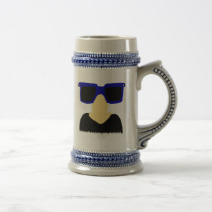 Incognito Mustache & Glasses Stein Bierpul