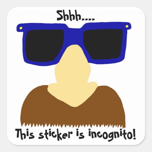 Incognito Mustache & Glasses Stickers - Set van 20 (Voorkant)