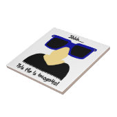 Incognito Mustache & Glasses Tile Tegeltje (Zijkant)
