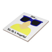 Incognito Mustache & Glasses Tile Tegeltje (Zijkant)