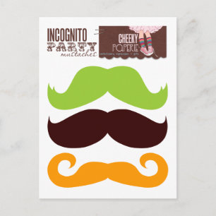 Incognito Party Mustaches 1 Briefkaart