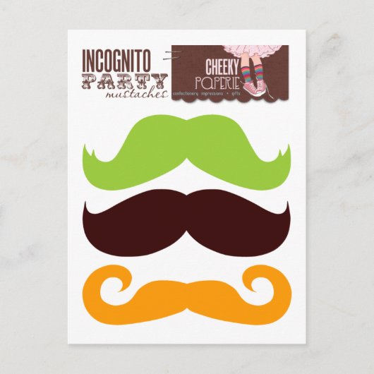 Incognito Party Mustaches 1 Briefkaart (Voorkant)